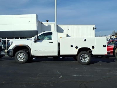 2026 GMC Sierra 3500 HD Chassis Cab 4WD Pro Regular Cab with Knapheide 9' Service Body, Convenience, Skid Plates, Chrome Front Bumper, Roof Marker Lamps, 120 Volt Power Outlet and Snow Plow Prep