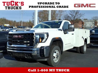 2026 GMC Sierra 3500 HD Chassis Cab 4WD Pro Regular Cab with Dejana 9' Service Body, Convenience, Skid Plates, Chrome Front Bumper, Roof Marker Lamps, 120 Volt Power Outlet and Snow Plow Prep