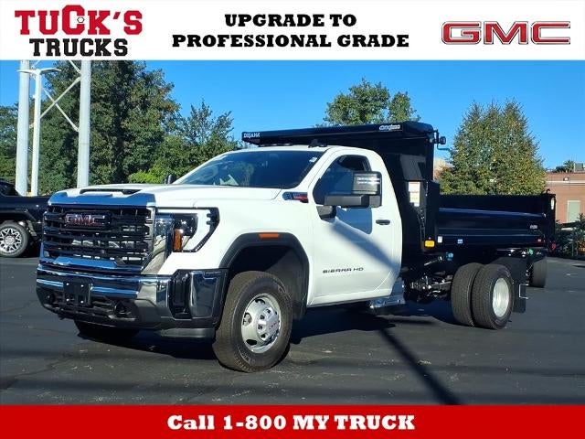 2025 GMC Sierra 3500 HD Chassis Cab 4WD Pro Regular Cab Duramax with DYNAPRO 11' 2/3 yard dump body, Convenience, Snow Plow Prep, Roof Marker Lamps, and GMC Infotainment with Apple Car Play and Android Auto