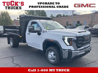 2025 GMC Sierra 3500 HD Chassis Cab 4WD Pro Regular Cab Duramax with DYNAPRO 11' 2/3 yard dump body, Convenience, Snow Plow Prep, Rear Camera Kit, Roof Marker Lamps, and GMC Infotainment with Apple Car Play and Android Auto