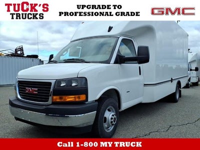 2025 GMC Savana Cutaway 3500 RWD 3500 with Unicell Fiberglas Body, Dual Rear Wheels, Power Convenience, Convenience, Theft Deterrent, Chrome Appearance, 120-Volt Power Outlet, and Rear Vision Camera
