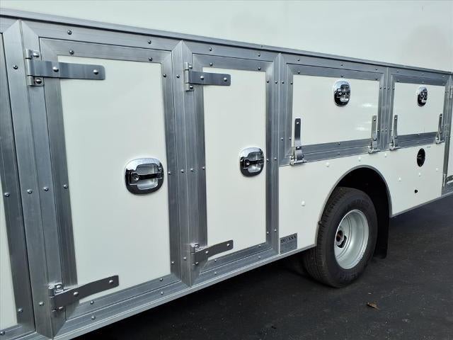 2025 GMC Savana Cutaway 4500 RWD 4500 177" Wheelbase with Dejana Cube Box, Dual Rear Wheels, Theft Deterrent, Power Convenience, Convenience, Chrome Appearance, and Rear Vision Camera