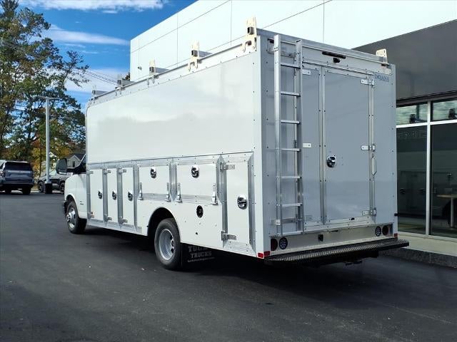 2025 GMC Savana Cutaway 4500 RWD 4500 177" Wheelbase with Dejana Cube Box, Dual Rear Wheels, Theft Deterrent, Power Convenience, Convenience, Chrome Appearance, and Rear Vision Camera