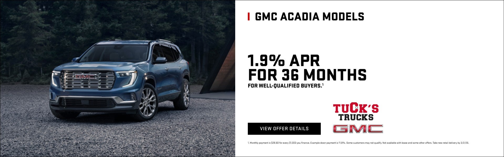 Acadia APR Rate
