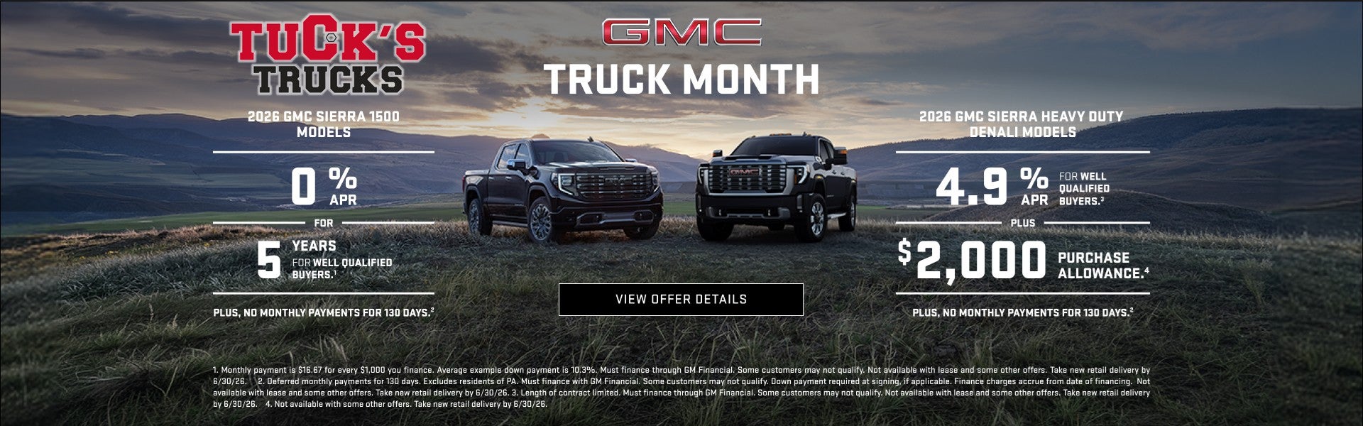 Special low APR financing on Sierra