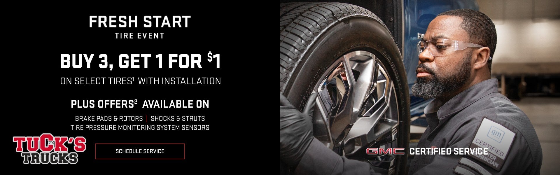 Buy 3, get 1 for $1 on select tire with installation