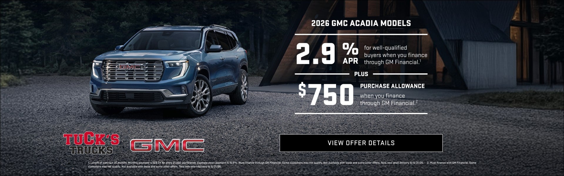 2.9% APR for well-qualified buyers when you finance through 