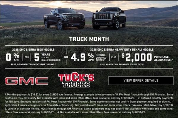 Special low APR financing on Sierra