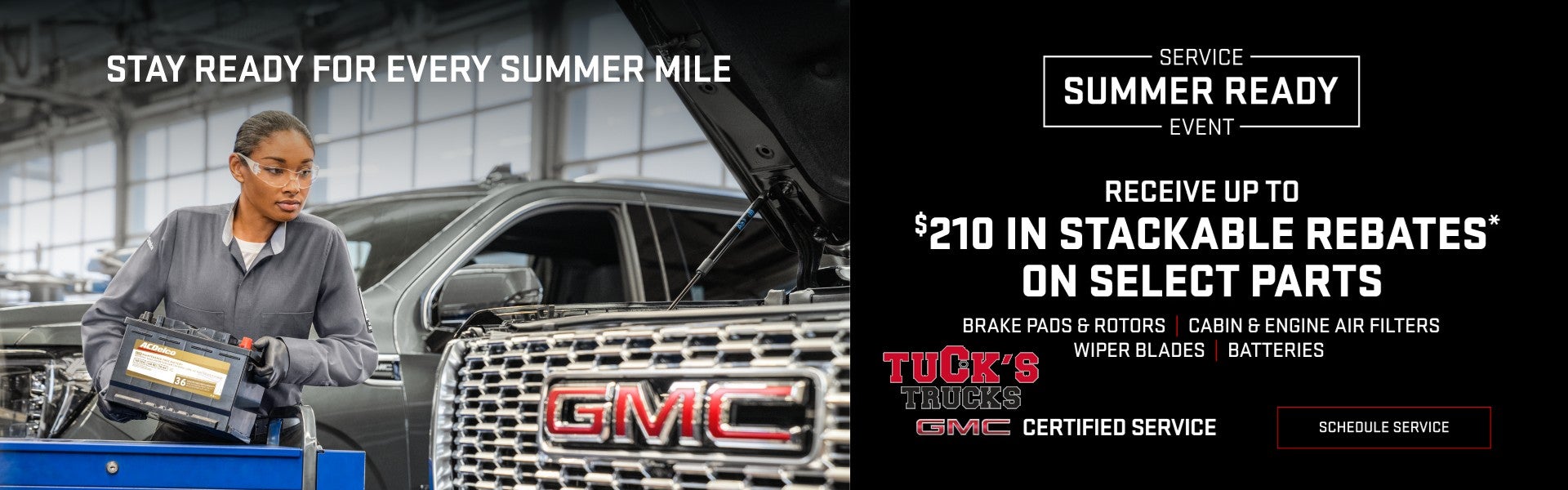 Receive up to $210 in stackable rebates* on select parts