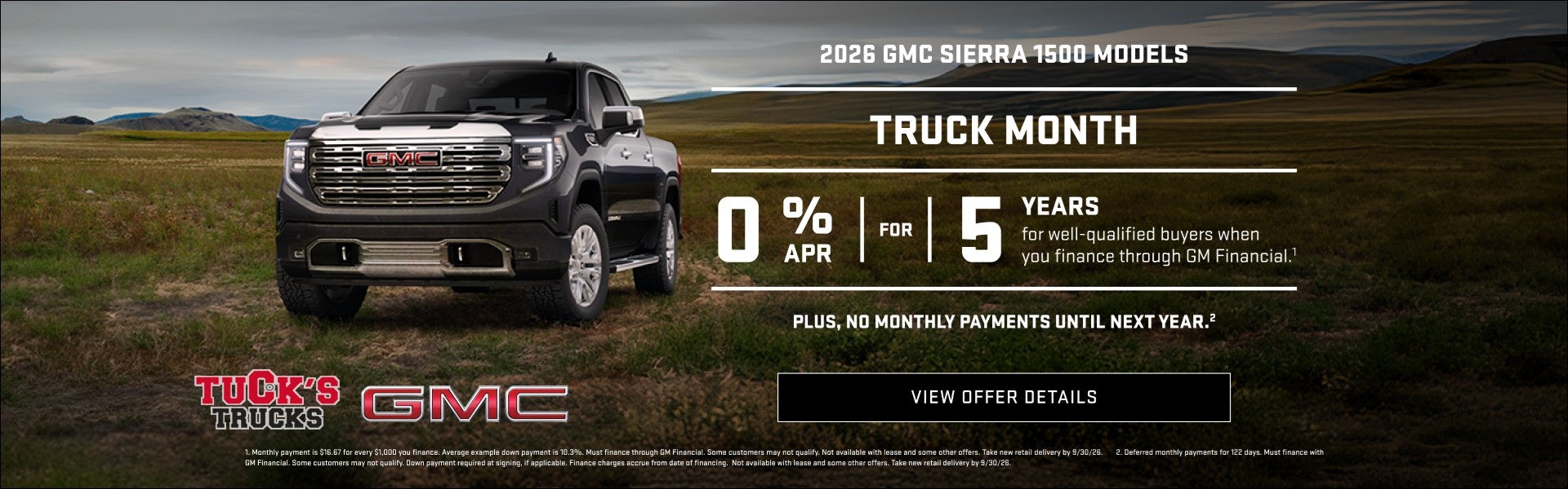 TRUCK MONTH0% APR FOR 5 YEARS for well-qualified buyers when