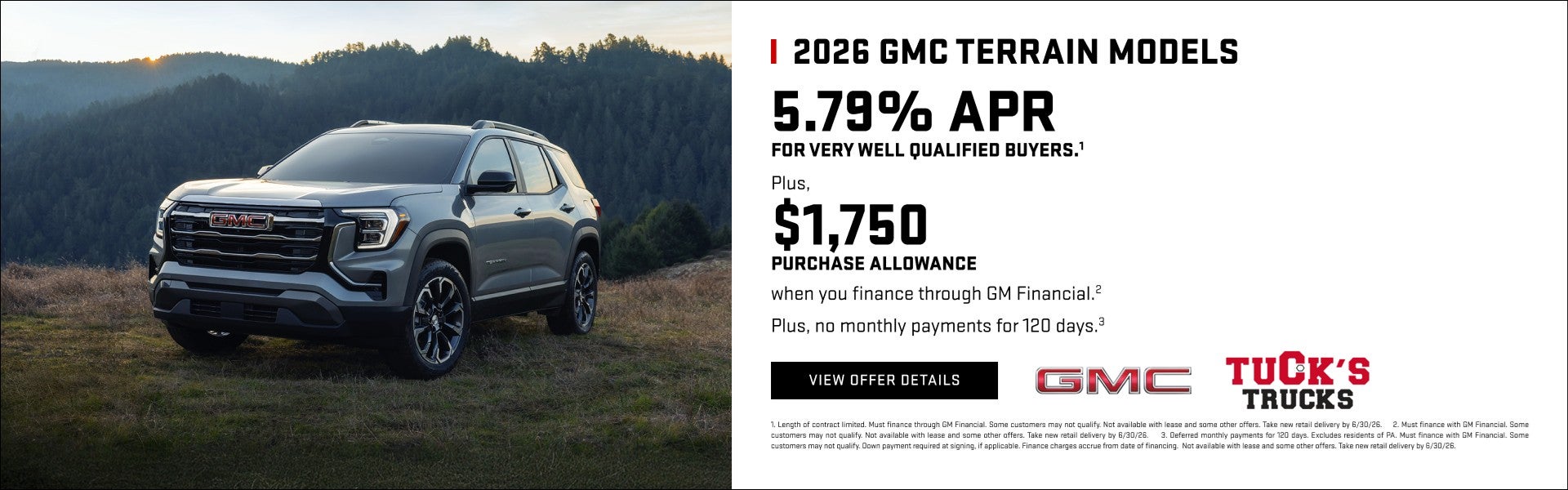 5.79% APR financing on Terrain