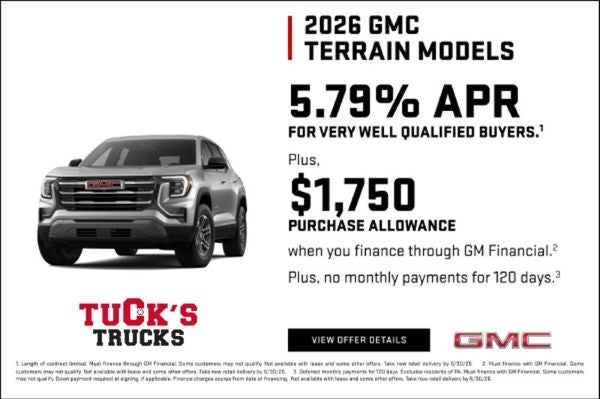 5.79% APR financing on 2026 GMC Terrain 